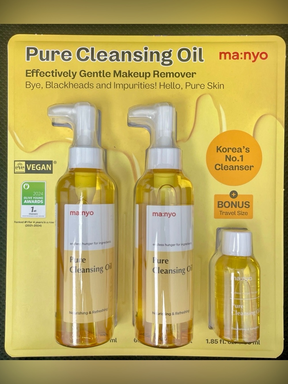 MANYO Pure Cleansing Oil Korean Skin Care 6.76 fl oz (200ml x 2) 2 Pk EXP 8/28